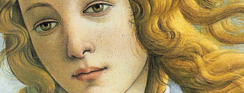 Detalle de ““El nacimiento de Venus”, de Botticelli”.